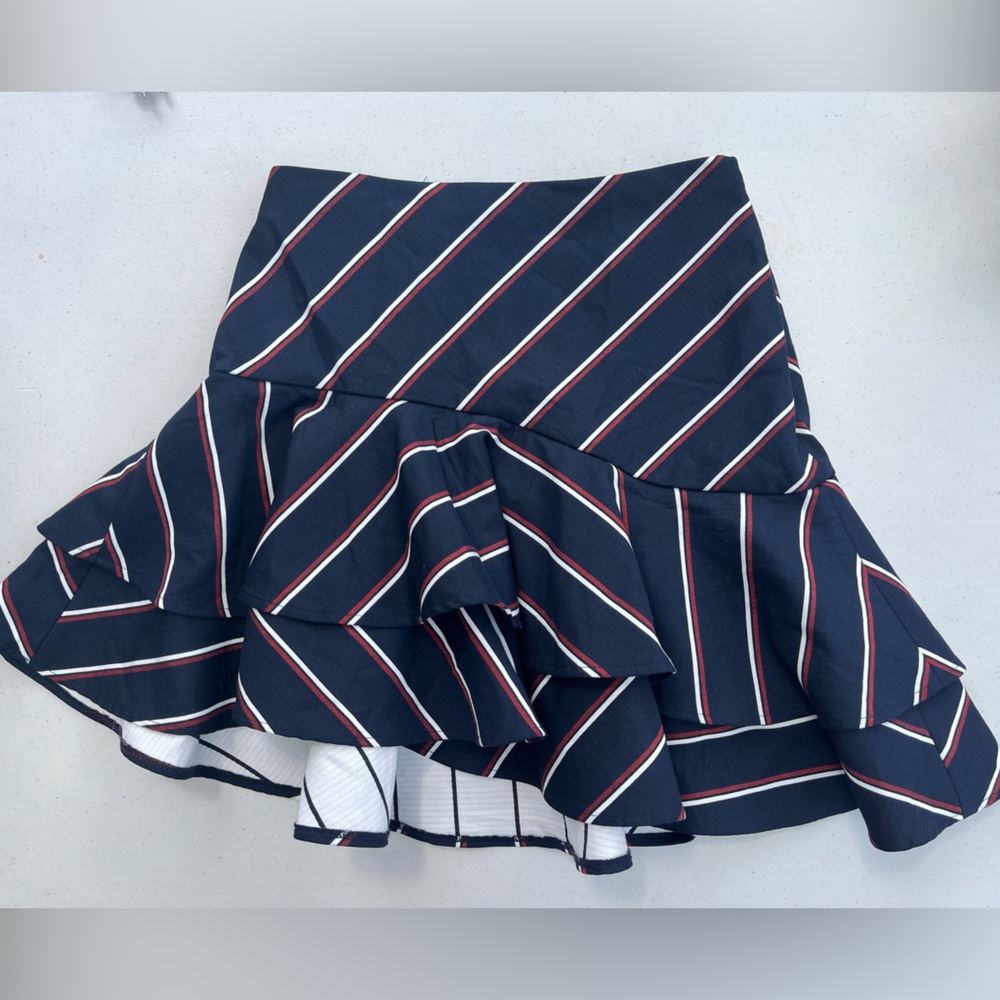 Express Navy Skirt with Red and White Stripes